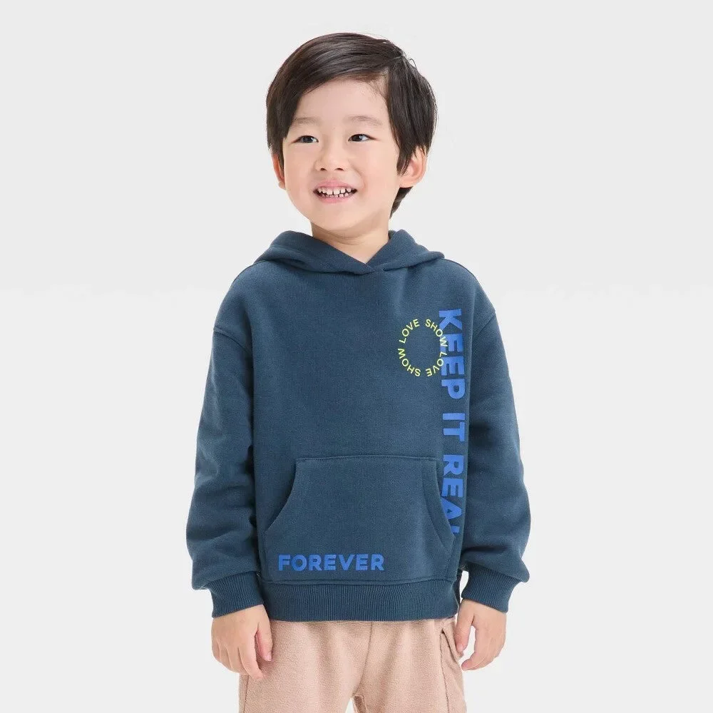 Grayson Mini Toddler Boys' Hooded Fleece Sweatshirt 3T Navy Blue